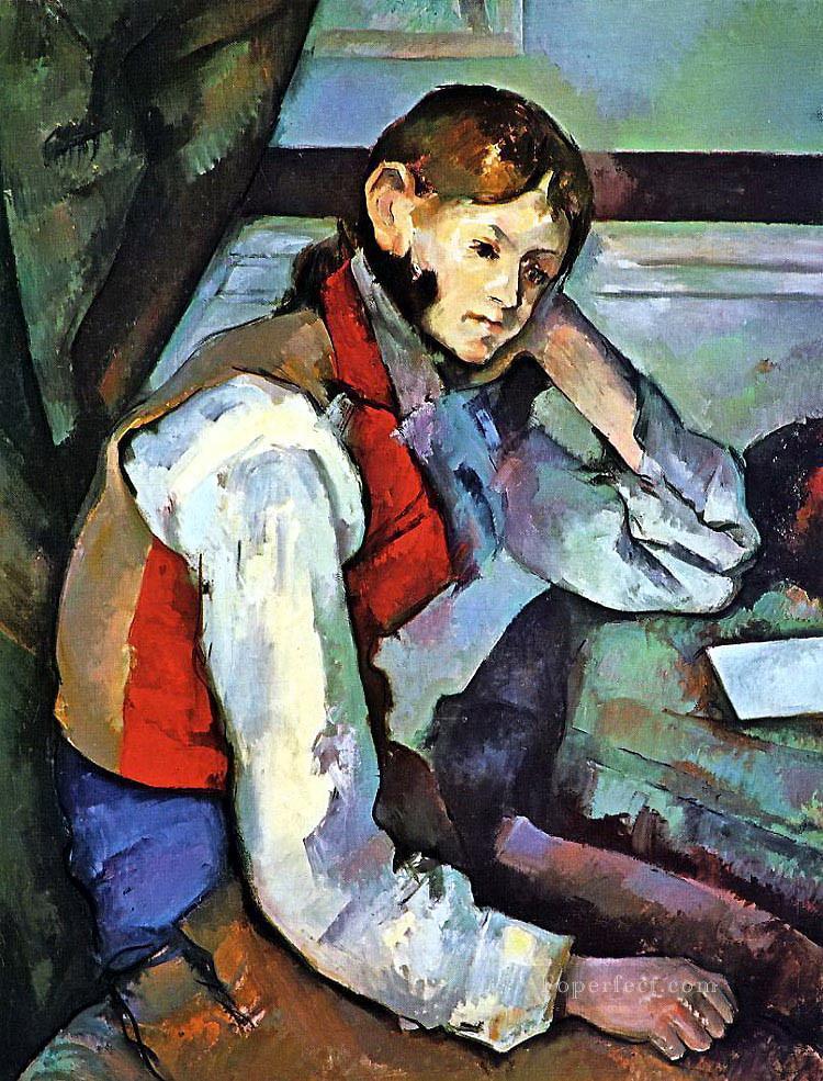 Boy in a Red Vest 2 Paul Cezanne Oil Paintings